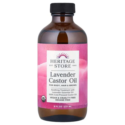 Heritage Store, Lavanda, Aceite de ricino, 237 ml (8 oz. líq.)