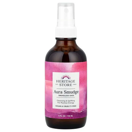Heritage Store, Aura Smudge, Salvia sin humo, 118 ml (4 oz. líq.)