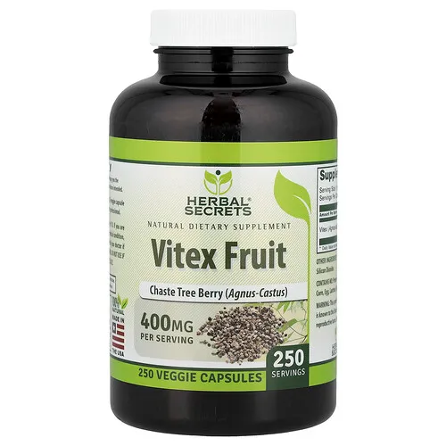Herbal Secrets, Vitex Fruit, 400 mg, 250 cápsulas vegetales