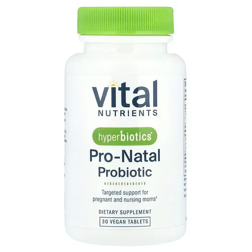 Vital Nutrients, Hyperbiotics®, Suplemento probiótico pronatal, 30 comprimidos veganos