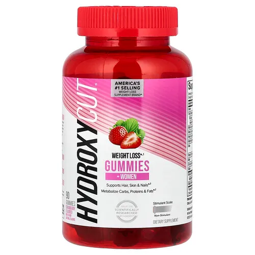 Hydroxycut, Gomitas para favorecer la pérdida de peso para mujeres, Fresa, 90 gomitas