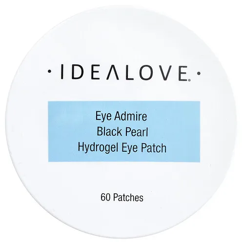 Idealove, Parches de hidrogel con perla negra para el contorno de los ojos, 60 parches