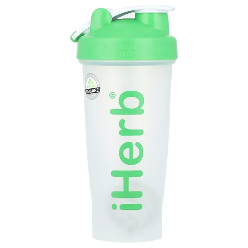 iHerb Goods, Botella licuadora Blender Bottle con bola licuadora Blender Ball, Verde, 28 oz