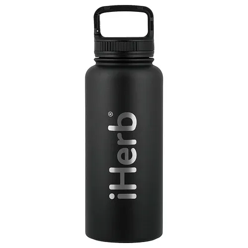 iHerb Goods, Botella deportiva con aislamiento Bohtal de iHerb®, Negro, 960 ml (32 oz)