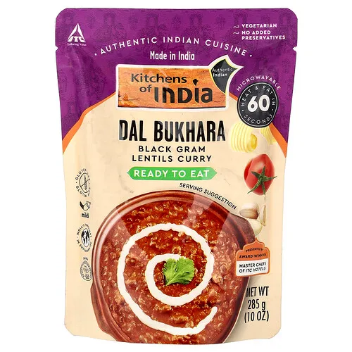 Kitchens of India, Dal Bukhara, Curry de lentejas en gramo negro, Suave`` 285 g (10 oz)