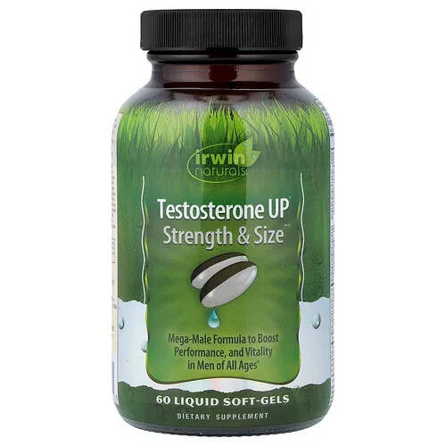 Irwin Naturals, Testosterone UP Strength & Size™, 60 cápsulas blandas con contenido líquido