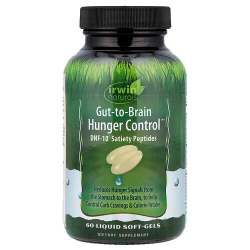 Irwin Naturals, Gut-To-Brain Hunger Control™, Control del hambre intestinal y cerebral, 60 cápsulas blandas con contenido líquido