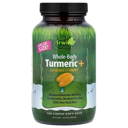 Irwin Naturals, Whole-Body Turmeric™ con Curcumin C3 Complex®, 120 cápsulas blandas con contenido líquido