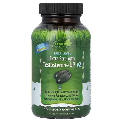 Irwin Naturals, Siguiente nivel, Testosterone UP v2, 60 cápsulas blandas con contenido líquido