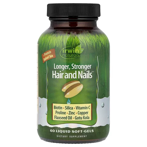 Irwin Naturals, Cabello y uñas más largas y fuertes, 60 cápsulas blandas líquidas