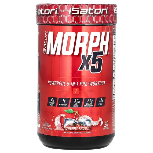 Isatori, Preentrenamiento Morph x5, Cereza helada, 426 g (15 oz)
