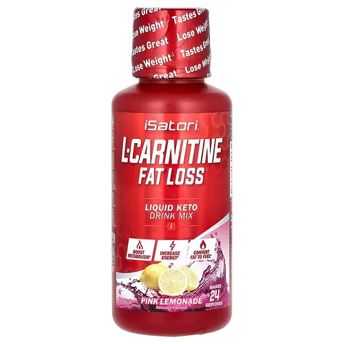 Isatori, L-carnitina, Limonada rosa, 360 ml (12 oz. líq.)