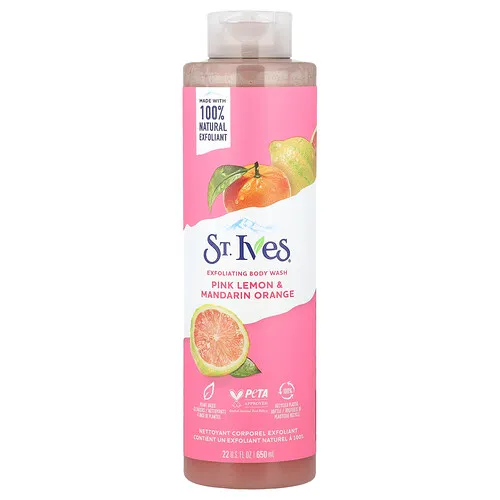 St. Ives, Jabón corporal exfoliante, Limón rosado y mandarina, 650 ml (22 oz. Líq.)