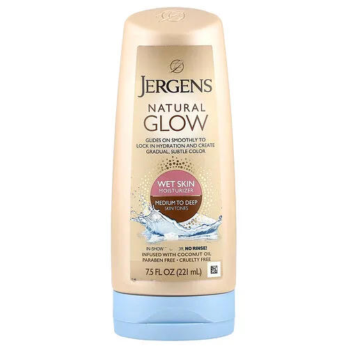 Jergens, Natural Glow, Crema humectante diaria, Medio a moreno, 221 ml (7,5 oz. líq.)