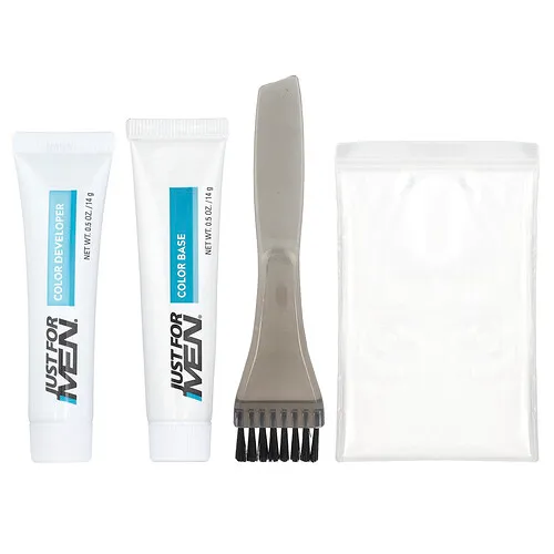 Just for Men, Bigote y barba, Color en gel con brocha, Rubio M-10/15, 1 kit de aplicaciones múltiples