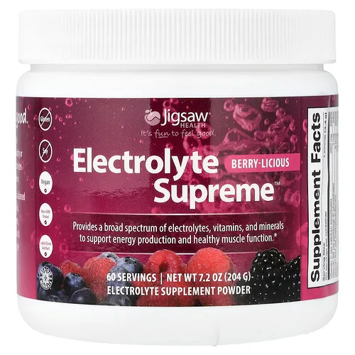 Jigsaw Health, Electrolyte Supreme™, Bayas deliciosas, 204 g (7,2 oz)