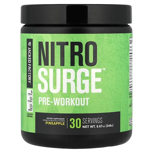 Jacked Factory, Nitro Surge™, Suplemento preentrenamiento, Piña, 246 g (8,67 oz)