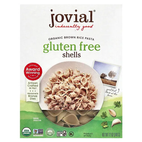 Jovial, Pasta de arroz integral orgánico, Conchas, 340 g (12 oz)