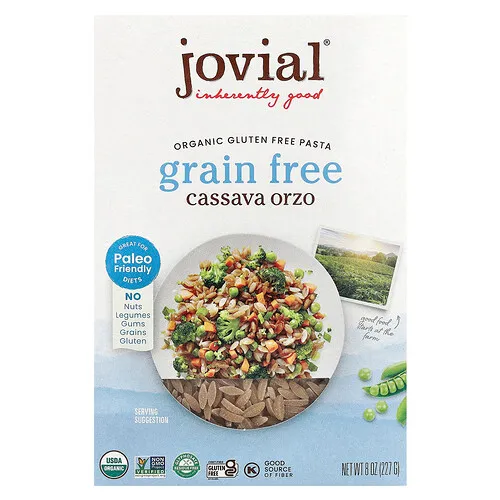 Jovial, Pasta orgánica sin gluten, Orzo de yuca, 227 g (8 oz)