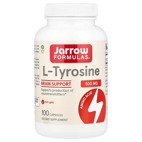 Jarrow Formulas, L-tirosina, 500 mg, 100 cápsulas