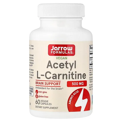 Jarrow Formulas, Acetil-L-carnitina, 500 mg, 60 cápsulas vegetales