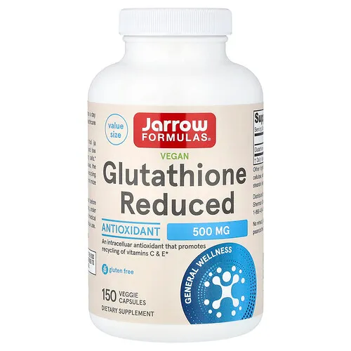 Jarrow Formulas, Glutatión reducido vegano, 500 mg, 150 cápsulas vegetales