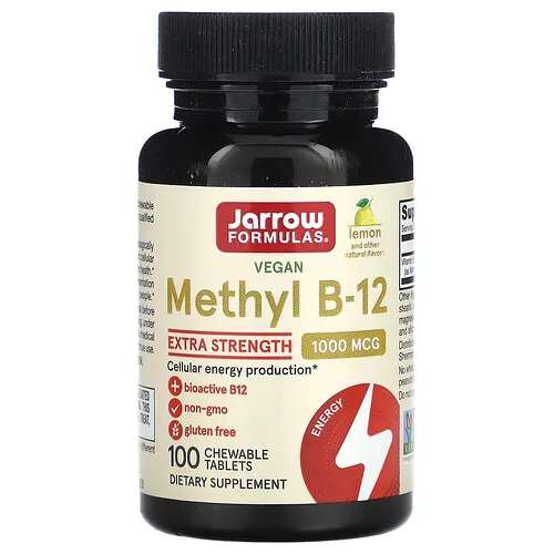 Jarrow Formulas, Metil B12, Limón, 1000 mcg, 100 comprimidos masticables
