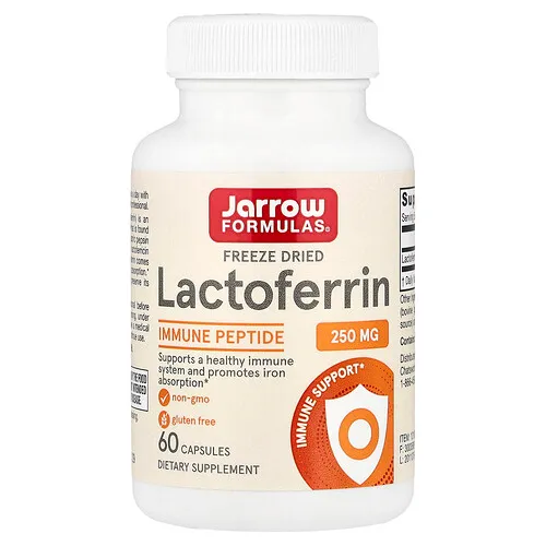 Jarrow Formulas, Lactoferrina, Liofilizada, 250 mg, 60 cápsulas