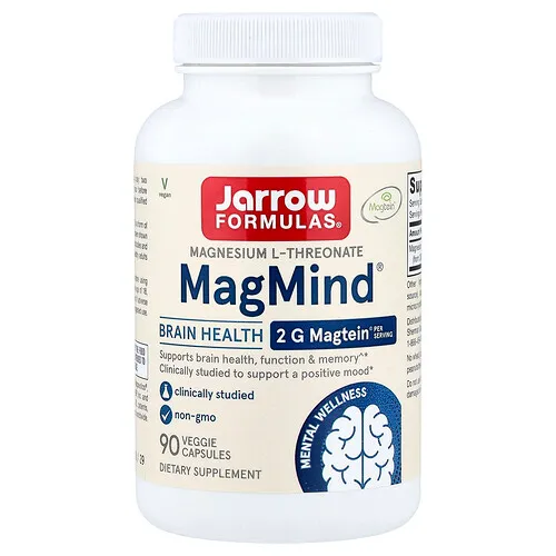 Jarrow Formulas, MagMind® vegano, Suplemento para favorecer la salud cerebral, 90 cápsulas vegetales (48 mg por cápsula)