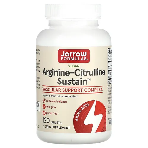 Jarrow Formulas, Arginine-Citrulline Sustain, Suplemento alimentario, 120 comprimidos