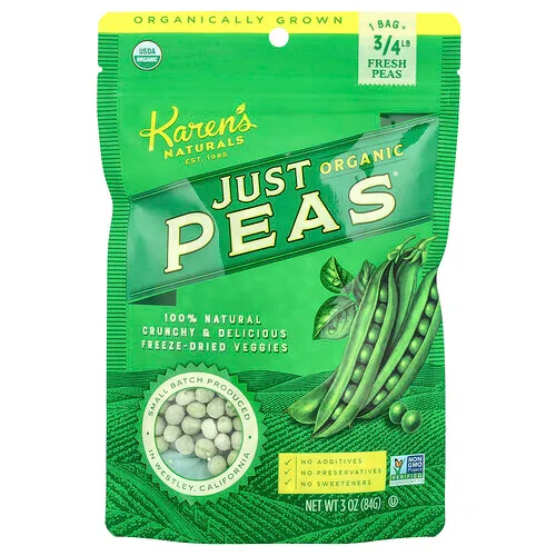 Karen's Naturals, Guisantes orgánicos, 84 g (3 oz)
