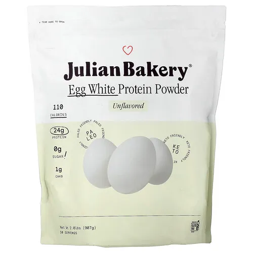 Julian Bakery, Proteína de clara de huevo en polvo, Sin sabor, 907 g (2,01 lb)