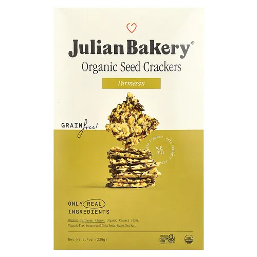 Julian Bakery, Galletas con semillas orgánicas, Parmesano, 238 g (8,4 oz)