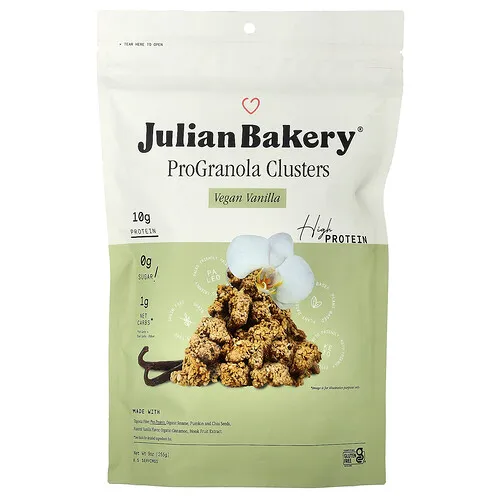 Julian Bakery, ProGranola Clusters, Vainilla vegana, 255 g (9 oz)