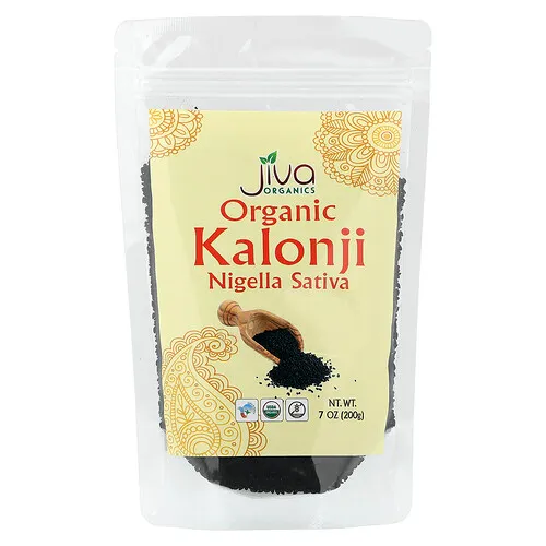 Jiva Organics, Kalonji orgánico, Nigella sativa, 200 g (7 oz)