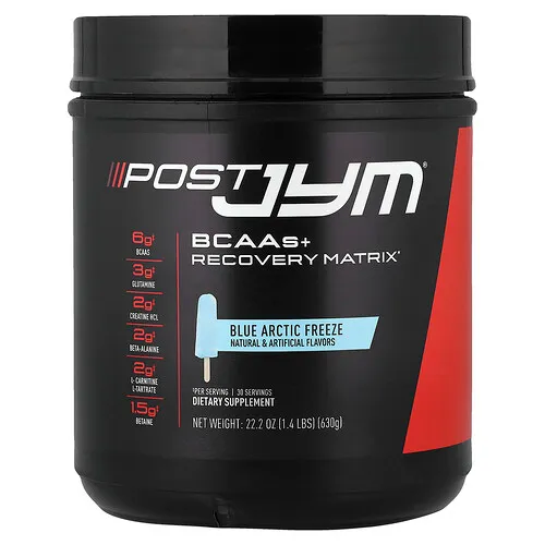 JYM Supplement Science, Post JYM®, Matriz de recuperación con BCAA más, Helado del Ártico azul, 630 g (1,4 lb)