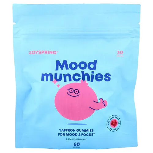 JoySpring, Gomitas Mood Munchies, Bayas naturales, 60 gomitas