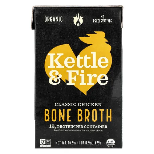 Kettle & Fire, Caldo de huesos, Pollo clásico`` 479 g (16,9 oz)