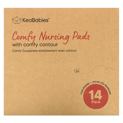 KeaBabies, Compresas protectoras de lactancia Comfy, Grandes, Blanco suave, Paquete de 14