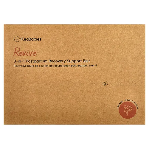 KeaBabies, Revive 3-in-1 Postpartum Recovery Support Belt, Medium/Large, Midnight Black, 3 Piece Set