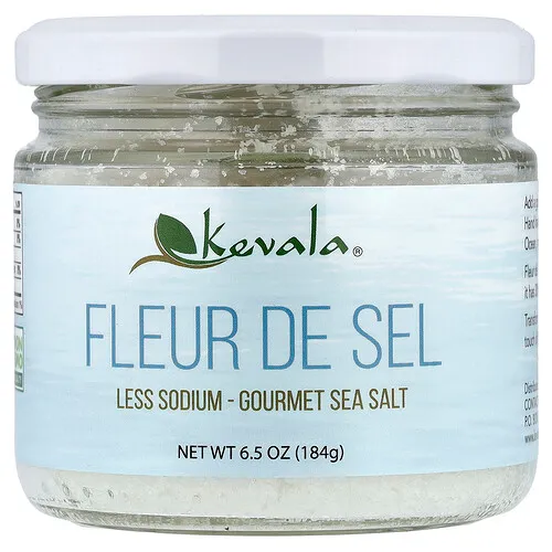 Kevala, Flor de sal, Sal marina gourmet, Menos sodio, 184 g (6,5 oz)
