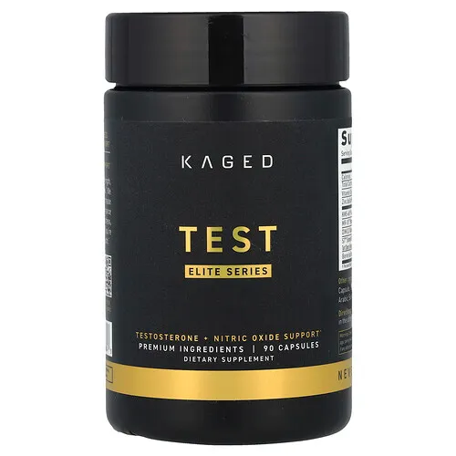 Kaged, Serie Elite, Test, Refuerzo de testosterona y óxido nítrico, 90 cápsulas