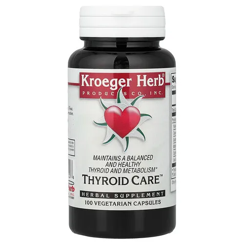 Kroeger Herb Co, Thyroid Care™, 100 cápsulas vegetales