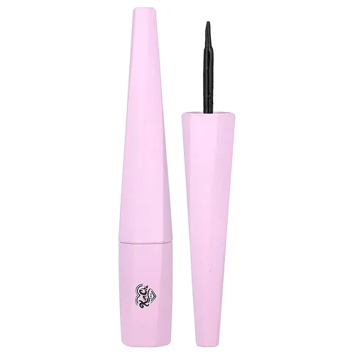 KimChi Chic Beauty, Stage Proof Liquid Liner®, 02, Brocha con punta de fieltro, Negro más negro, 3 ml (0,1 oz. líq.)