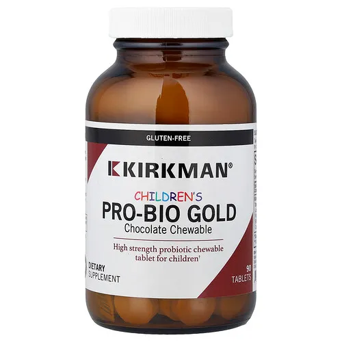 Kirkman Labs, Pro-Bio Gold, Comprimidos masticables para niños, Chocolate, 90 comprimidos