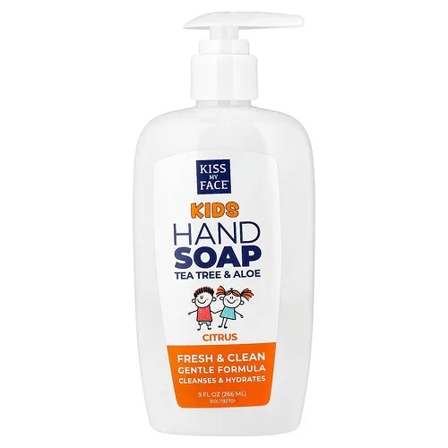 Kiss My Face, Jabón para manos para niños, Árbol del té y aloe, Cítricos, 266 ml (9 oz. líq.)