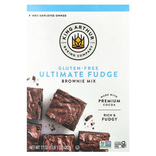 King Arthur Baking Company, Mezcla para brownies sin gluten, 17 onzas (482 g)