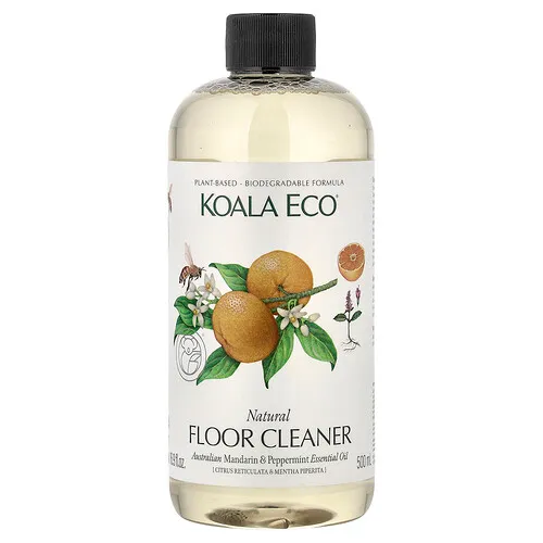 Koala Eco, Limpiador natural para pisos, Aceite esencial de mandarina y menta australianas, 500 ml (16,9 oz. líq.)