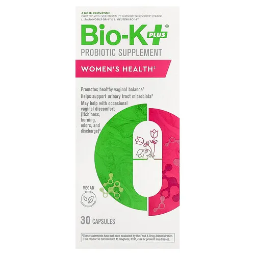 Bio-K+, Suplemento probiótico, Salud de la mujer, 30 cápsulas