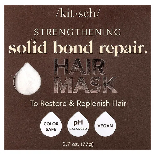 Kitsch, Barra reparadora Solid Bond, Mascarilla capilar fortalecedora, Flor de bambú e ylang-ylang, 77 g (2,7 oz)